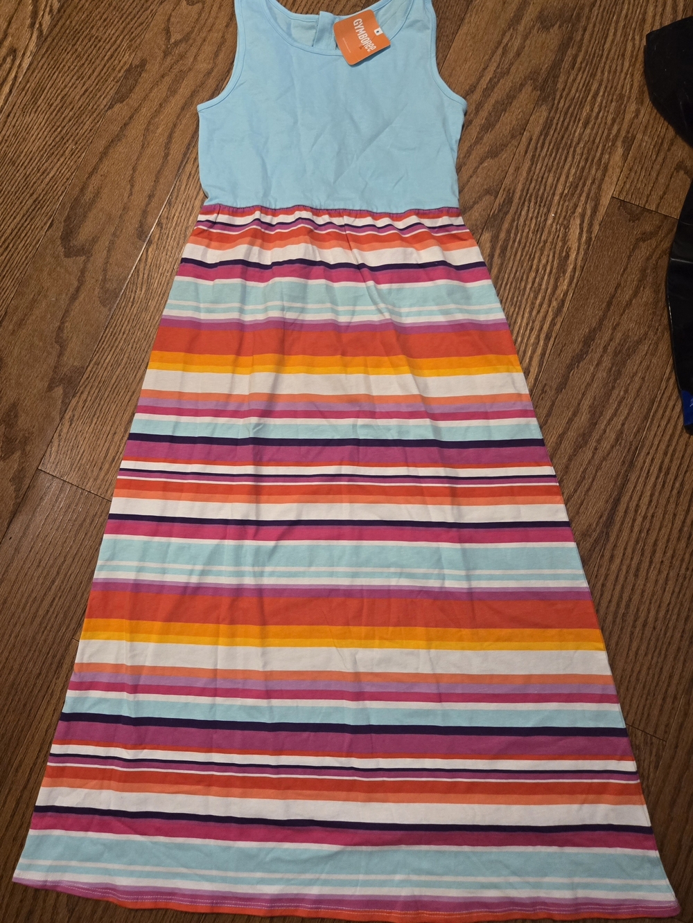 Gymboree Light Blue Tank Dress with Multicolor Stripes